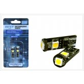 Комплект (2шт) светодиодных ламп MTF Light  W5W T10 3 LED бесцокольная 12V с обманкой 5000К (Белый). Корея   W5W50CAN