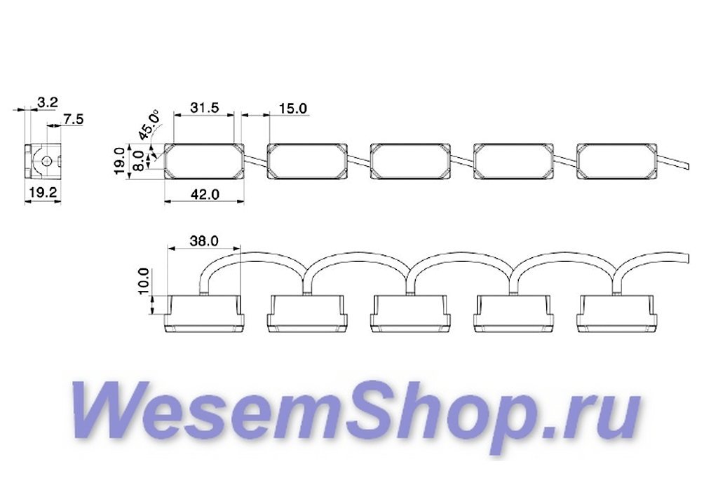 Светодиодные дневные ходовые огни 5 модулей Hella LEDayFlex II    2PT 980 789-851    WesemShop.ru
