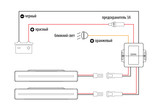 Дневные ходовые огни MTF Light серия "URBAN" 12В, 20Вт, 5500К, E4, ECE R87, ком-т
