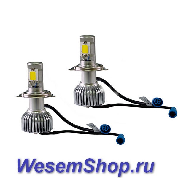 Светодиодный головной свет Sho-me под цоколь лампы H4   LH-H4   www.WesemShop.ru