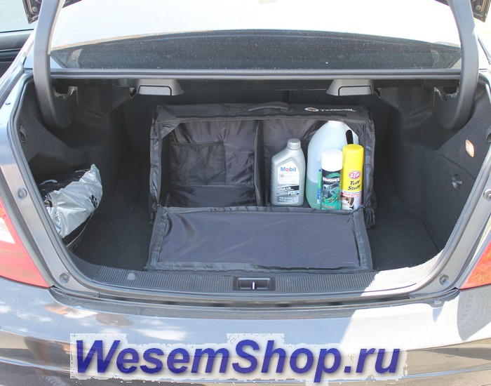 Органайзер в багажник TRAVEL, брезентовай, 70х32х30см, чёрный, 1/5