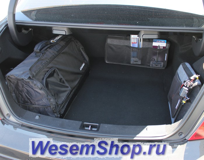 Органайзер в багажник TRAVEL, брезентовай, 70х32х30см, чёрный, 1/5