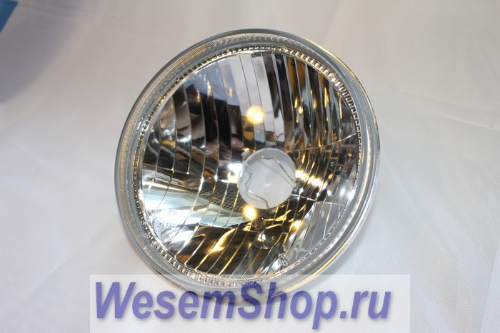 Wesem RE 489.00 H4  Оптический элемент Wesem головного света Икарус, Камаз, Волга, Нива, ВАЗ с пыльником. ПРОЗРАЧНОЕ СТЕКЛО (без габаритной лампы)